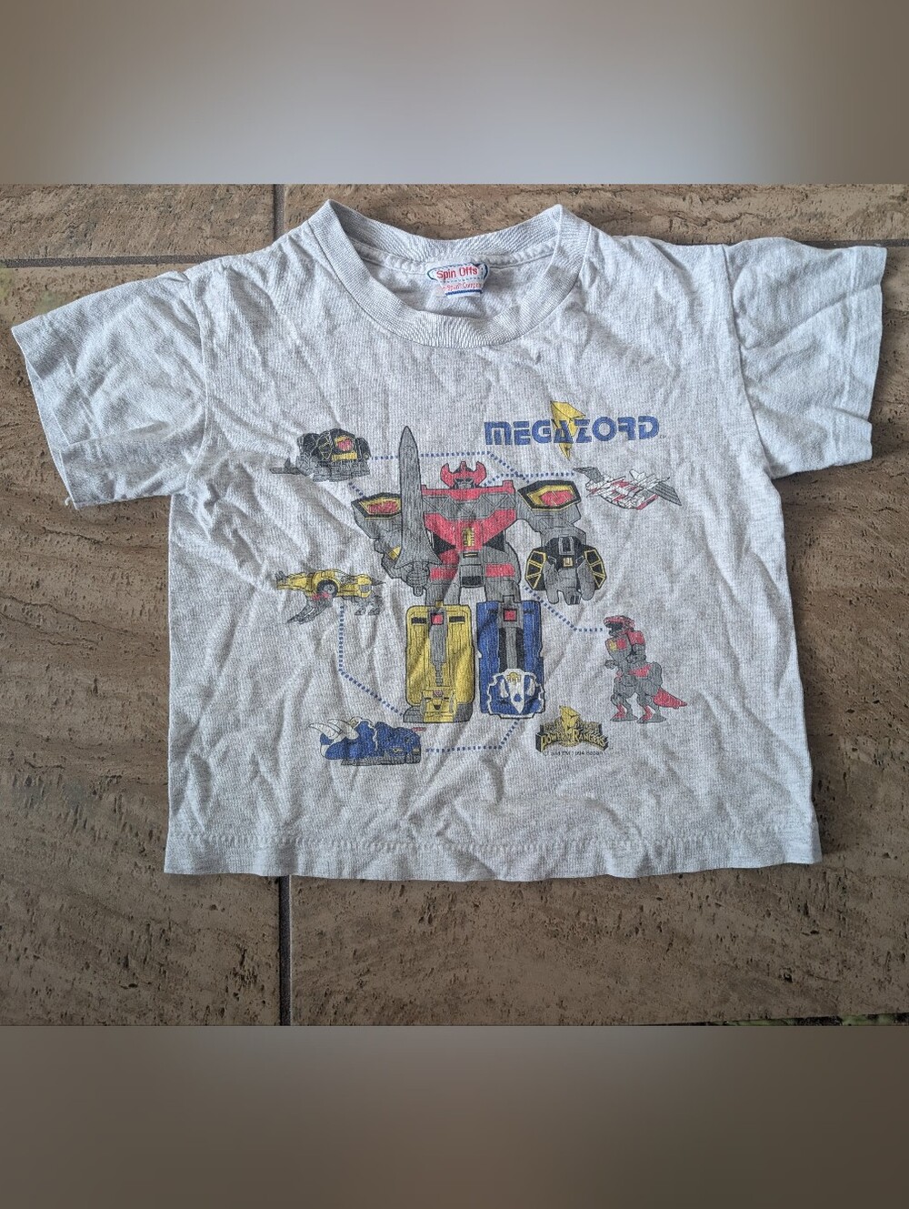 Vintage Power Rangers Megazord Kids Single Stitch Shirt Large (6x-7)